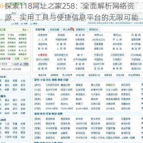 探索118网址之家258：全面解析网络资源、实用工具与便捷信息平台的无限可能