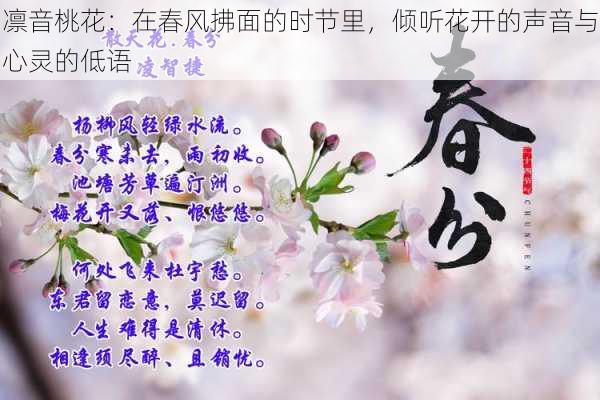 凛音桃花：在春风拂面的时节里，倾听花开的声音与心灵的低语