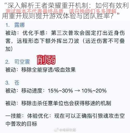 “深入解析王者荣耀重开机制：如何有效利用重开规则提升游戏体验与团队胜率？”