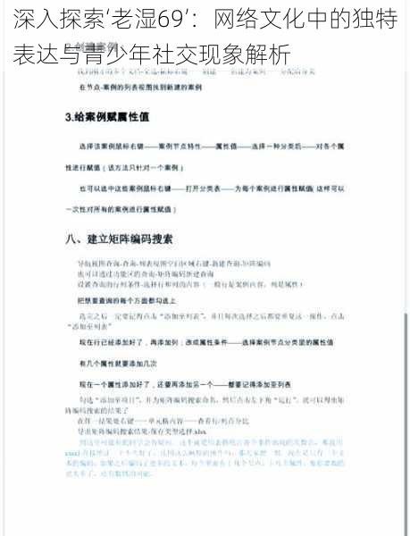 深入探索‘老湿69’：网络文化中的独特表达与青少年社交现象解析