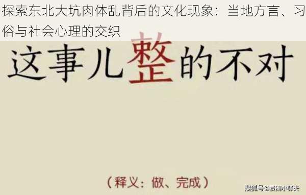 探索东北大坑肉体乱背后的文化现象：当地方言、习俗与社会心理的交织