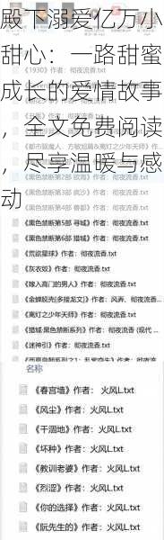 殿下溺爱亿万小甜心：一路甜蜜成长的爱情故事，全文免费阅读，尽享温暖与感动