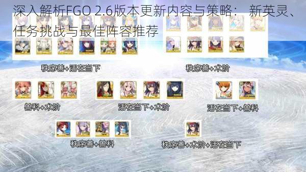 深入解析FGO 2.6版本更新内容与策略： 新英灵、任务挑战与最佳阵容推荐