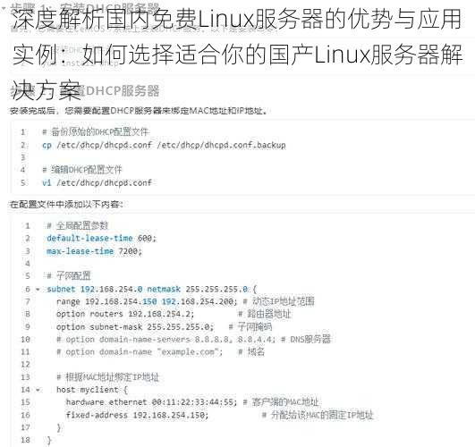 深度解析国内免费Linux服务器的优势与应用实例：如何选择适合你的国产Linux服务器解决方案