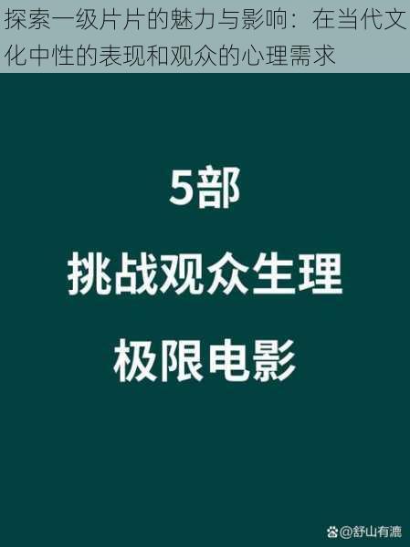 探索一级片片的魅力与影响：在当代文化中性的表现和观众的心理需求