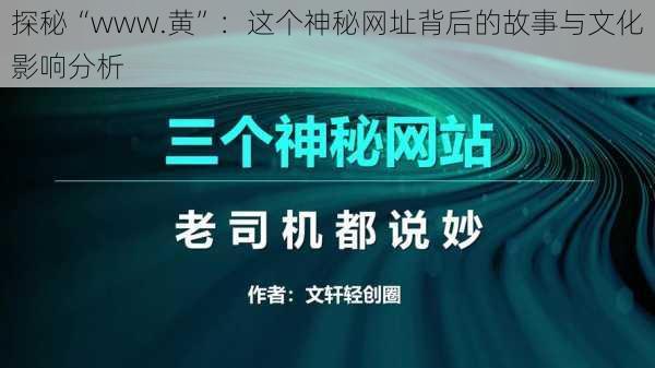 探秘“www.黄”：这个神秘网址背后的故事与文化影响分析