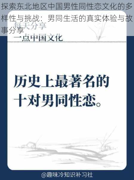 探索东北地区中国男性同性恋文化的多样性与挑战：男同生活的真实体验与故事分享