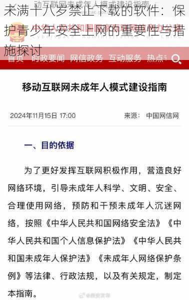 未满十八岁禁止下载的软件：保护青少年安全上网的重要性与措施探讨