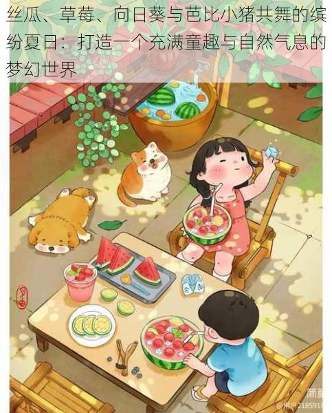 丝瓜、草莓、向日葵与芭比小猪共舞的缤纷夏日：打造一个充满童趣与自然气息的梦幻世界