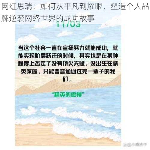 网红思瑞：如何从平凡到耀眼，塑造个人品牌逆袭网络世界的成功故事