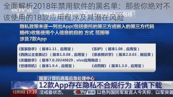 全面解析2018年禁用软件的黑名单：那些你绝对不该使用的18款应用程序及其潜在风险