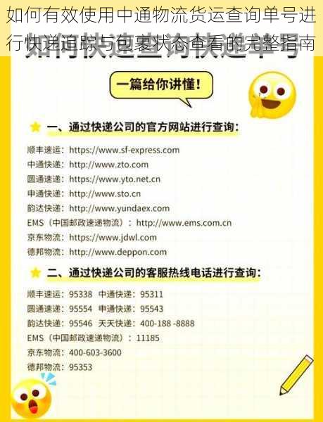 如何有效使用中通物流货运查询单号进行快递追踪与包裹状态查看的完整指南