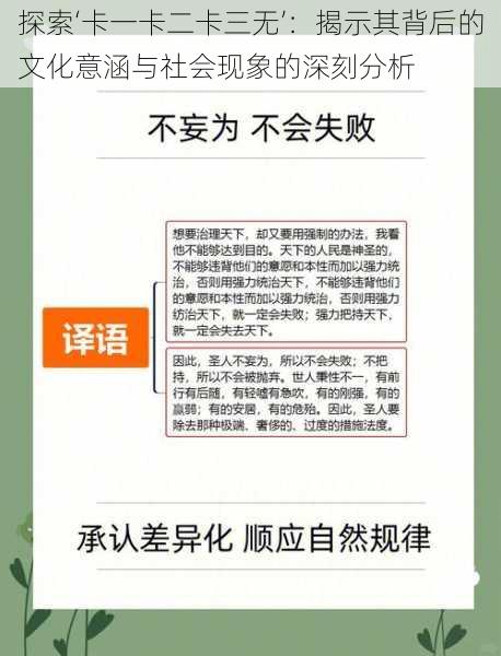 探索‘卡一卡二卡三无’：揭示其背后的文化意涵与社会现象的深刻分析