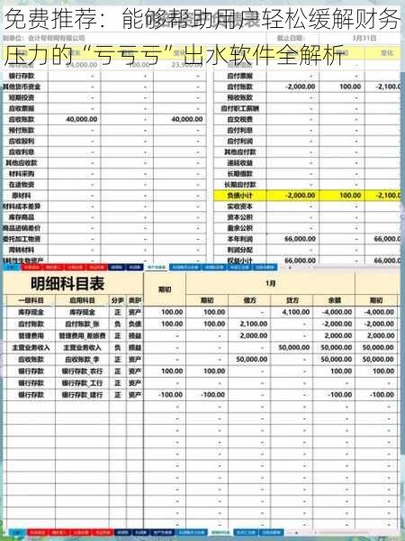 免费推荐：能够帮助用户轻松缓解财务压力的“亏亏亏”出水软件全解析