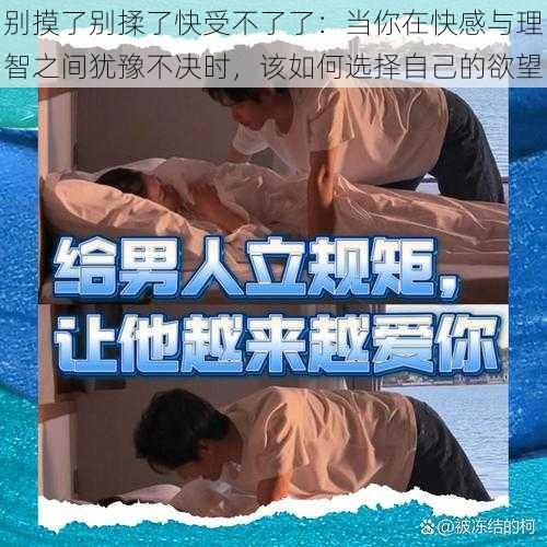 别摸了别揉了快受不了了：当你在快感与理智之间犹豫不决时，该如何选择自己的欲望