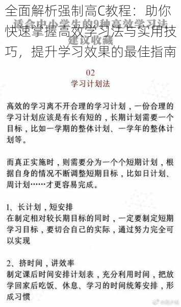 全面解析强制高C教程：助你快速掌握高效学习法与实用技巧，提升学习效果的最佳指南