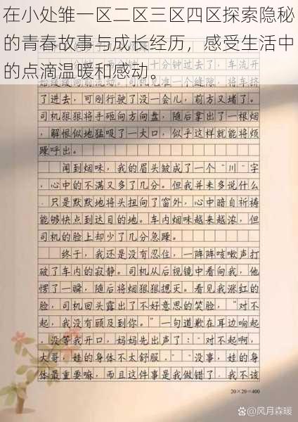 在小处雏一区二区三区四区探索隐秘的青春故事与成长经历，感受生活中的点滴温暖和感动。