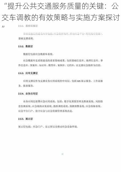 “提升公共交通服务质量的关键：公交车调教的有效策略与实施方案探讨”