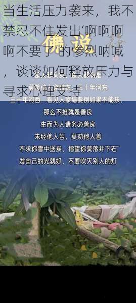 当生活压力袭来，我不禁忍不住发出‘啊啊啊啊不要了’的惨烈呐喊，谈谈如何释放压力与寻求心理支持