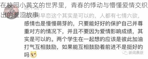 在校园小黄文的世界里，青春的悸动与懵懂爱情交织出的羞涩故事