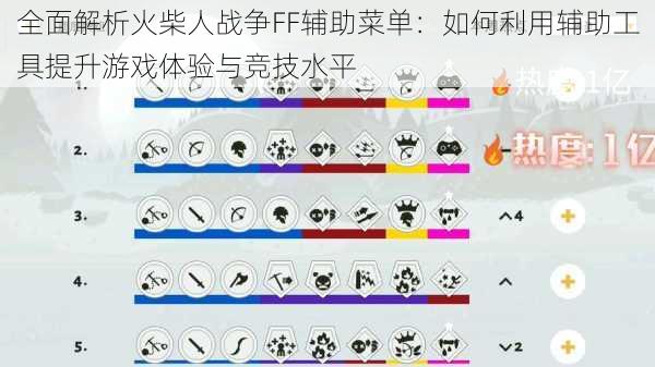 全面解析火柴人战争FF辅助菜单：如何利用辅助工具提升游戏体验与竞技水平