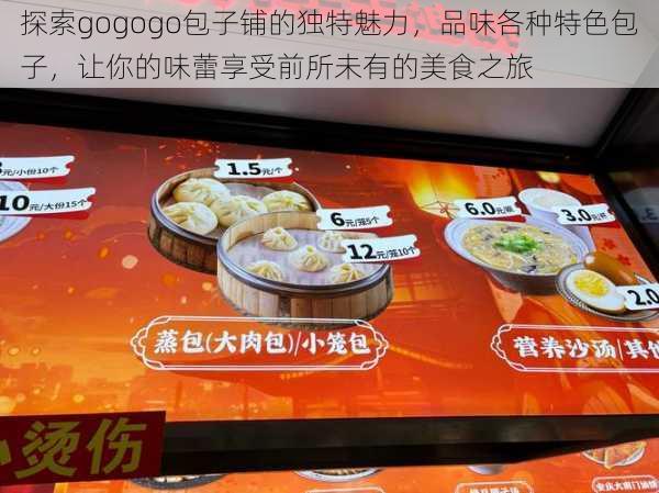 探索gogogo包子铺的独特魅力，品味各种特色包子，让你的味蕾享受前所未有的美食之旅