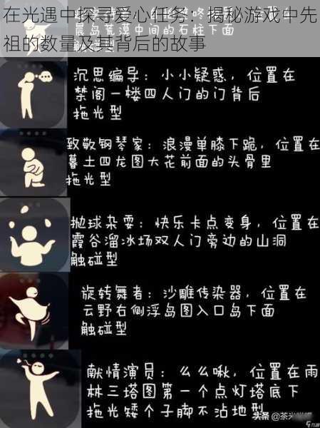 在光遇中探寻爱心任务：揭秘游戏中先祖的数量及其背后的故事