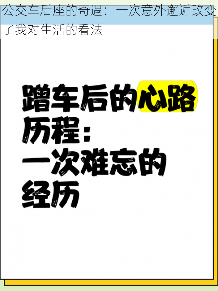 公交车后座的奇遇：一次意外邂逅改变了我对生活的看法