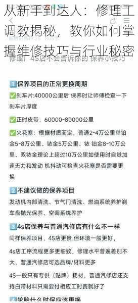 从新手到达人：修理工调教揭秘，教你如何掌握维修技巧与行业秘密