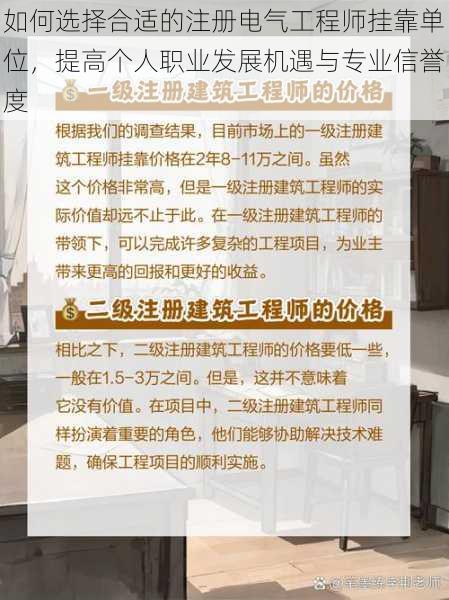 如何选择合适的注册电气工程师挂靠单位，提高个人职业发展机遇与专业信誉度