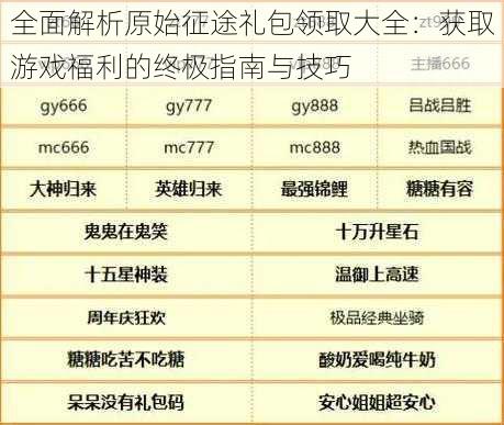 全面解析原始征途礼包领取大全：获取游戏福利的终极指南与技巧