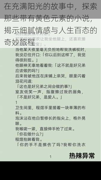 在充满阳光的故事中，探索那些带有黄色元素的小说，揭示细腻情感与人生百态的奇妙旅程