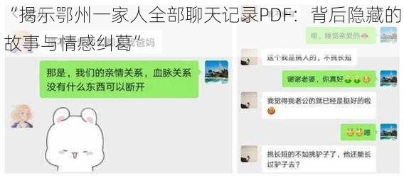 “揭示鄂州一家人全部聊天记录PDF：背后隐藏的故事与情感纠葛”