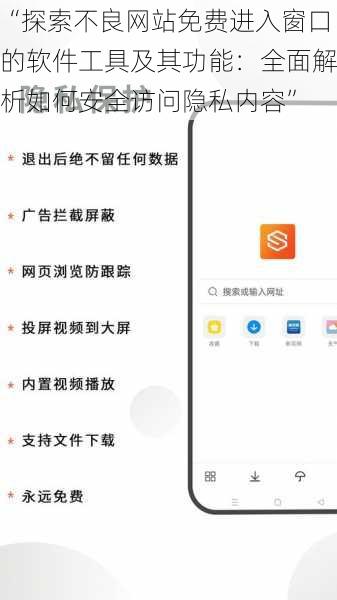 “探索不良网站免费进入窗口的软件工具及其功能：全面解析如何安全访问隐私内容”