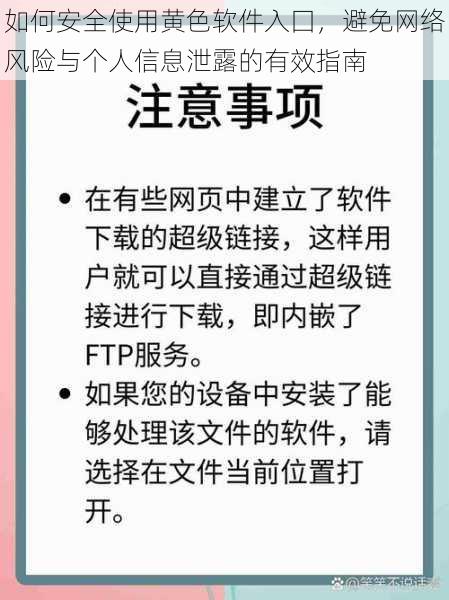 如何安全使用黄色软件入囗，避免网络风险与个人信息泄露的有效指南