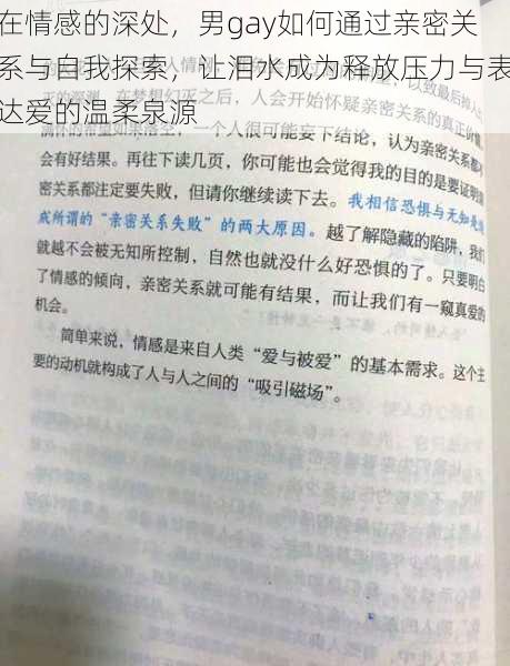 在情感的深处，男gay如何通过亲密关系与自我探索，让泪水成为释放压力与表达爱的温柔泉源