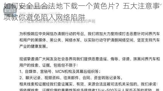 如何安全且合法地下载一个黄色片？五大注意事项教你避免陷入网络陷阱