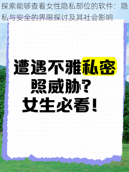 探索能够查看女性隐私部位的软件：隐私与安全的界限探讨及其社会影响