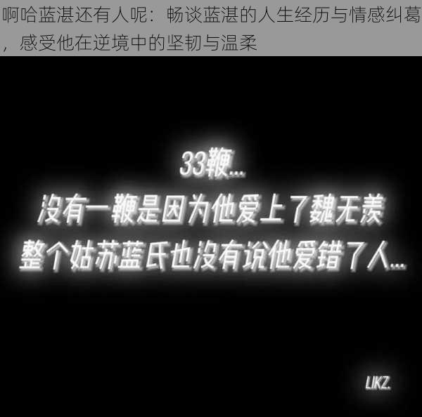 啊哈蓝湛还有人呢：畅谈蓝湛的人生经历与情感纠葛，感受他在逆境中的坚韧与温柔