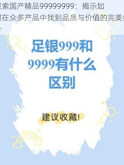 探索国产精品99999999：揭示如何在众多产品中找到品质与价值的完美结合