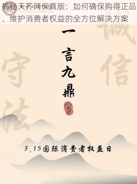 揭秘天齐网保真版：如何确保购得正品、维护消费者权益的全方位解决方案