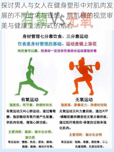探讨男人与女人在健身塑形中对肌肉发展的不同追求与理想:肌肌桶的视觉审美与健康生活方式的结合