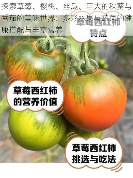 探索草莓、樱桃、丝瓜、巨大的秋葵与番茄的美味世界：多彩水果与蔬菜的健康搭配与丰富营养