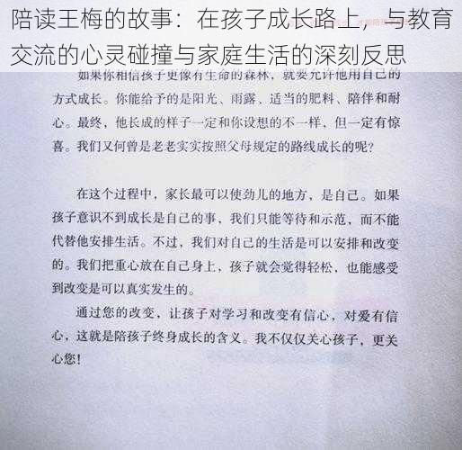 陪读王梅的故事:在孩子成长路上,与教育交流的心灵碰撞与家庭生活的深刻反思