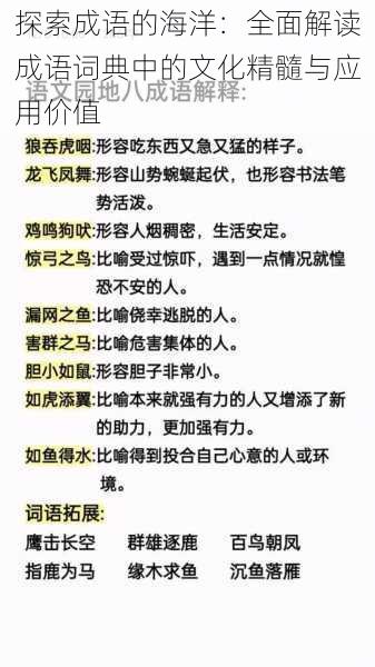探索成语的海洋：全面解读成语词典中的文化精髓与应用价值