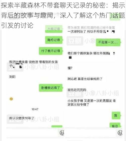 探索半藏森林不带套聊天记录的秘密：揭示背后的故事与趣闻，深入了解这个热门话题引发的讨论