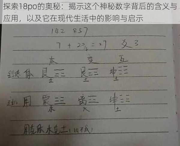 探索18po的奥秘:揭示这个神秘数字背后的含义与应用,以及它在现代生活中的影响与启示