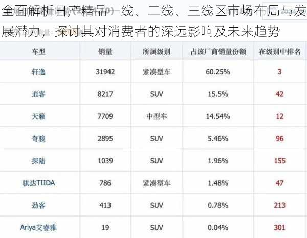 全面解析日产精品一线、二线、三线区市场布局与发展潜力，探讨其对消费者的深远影响及未来趋势