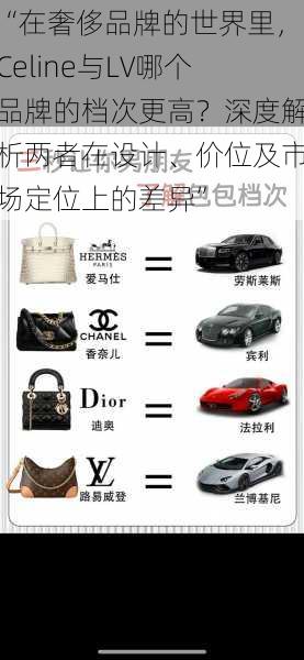 “在奢侈品牌的世界里,Celine与LV哪个品牌的档次更高?深度解析两者在设计、价位及市场定位上的差异”