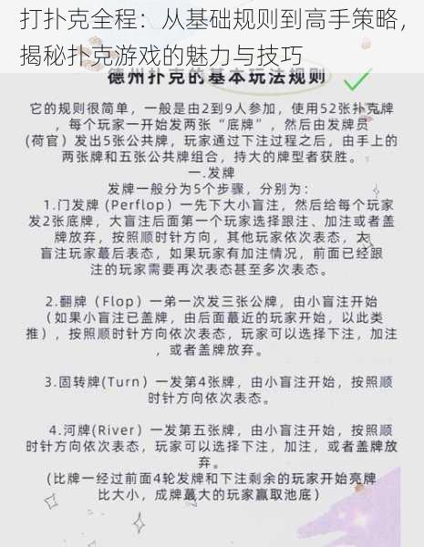 打扑克全程:从基础规则到高手策略,揭秘扑克游戏的魅力与技巧